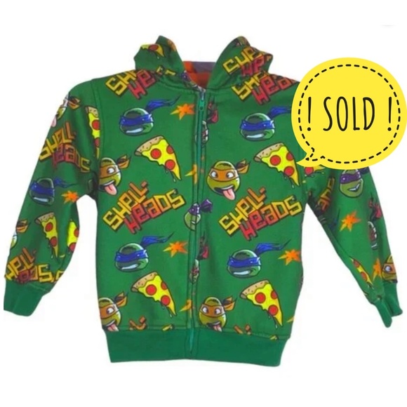 Nickelodeon Other - Teenage Ninja Turtles Hoodie Nickelodeon Sweatshirt Jacket 4/5 XS Green